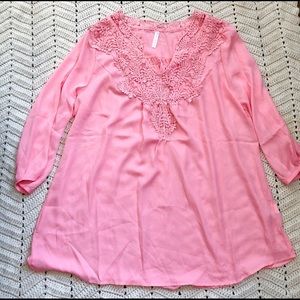 Pink Flowy Tunic Shirt